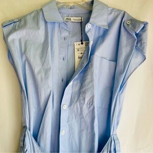 Zara Light Blue Midi Dress